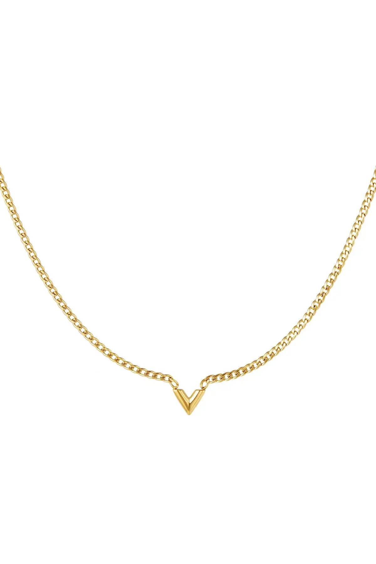 Ketting Letter V Goud