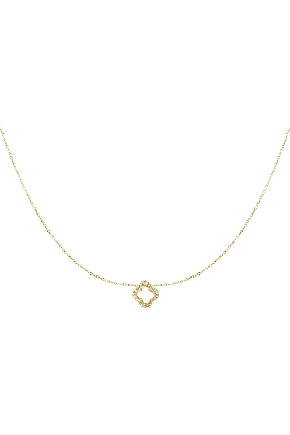 Diamant Klaver Ketting Goud