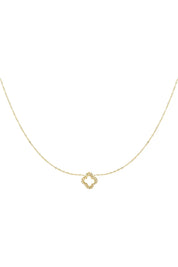 Diamant Klaver Ketting Goud