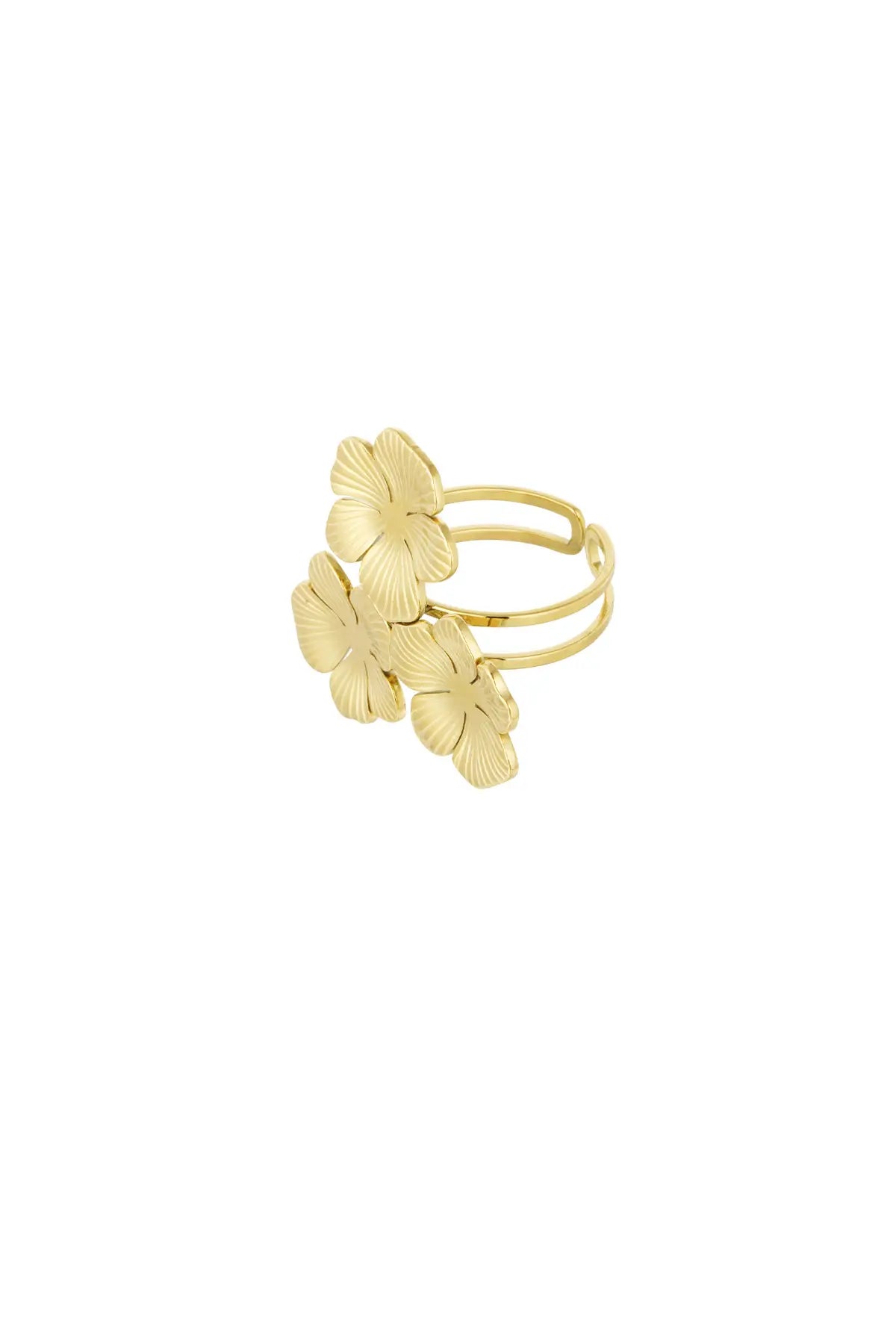 Bohemian Bloemen Ring Goud