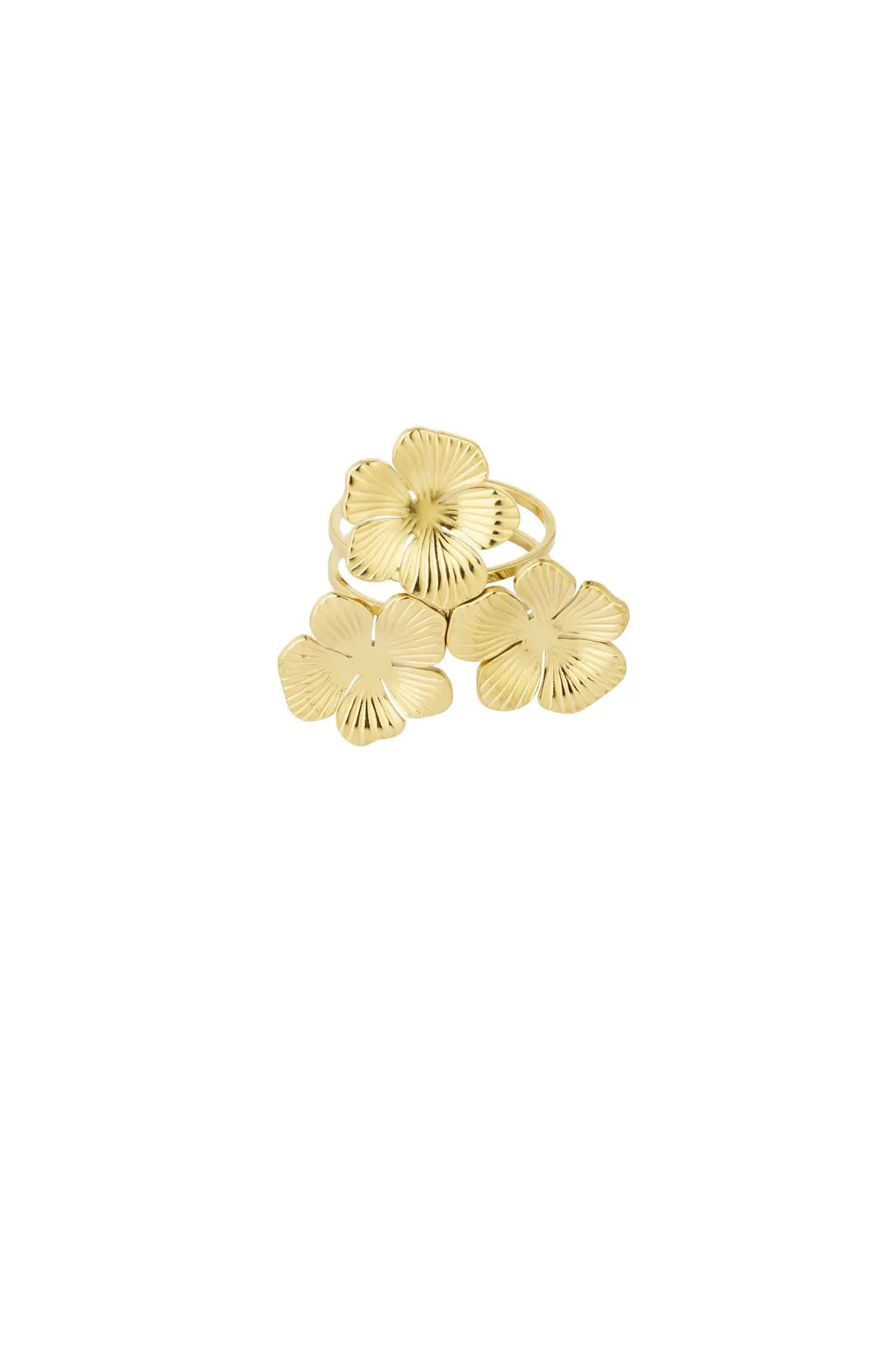 Bohemian Bloemen Ring Goud