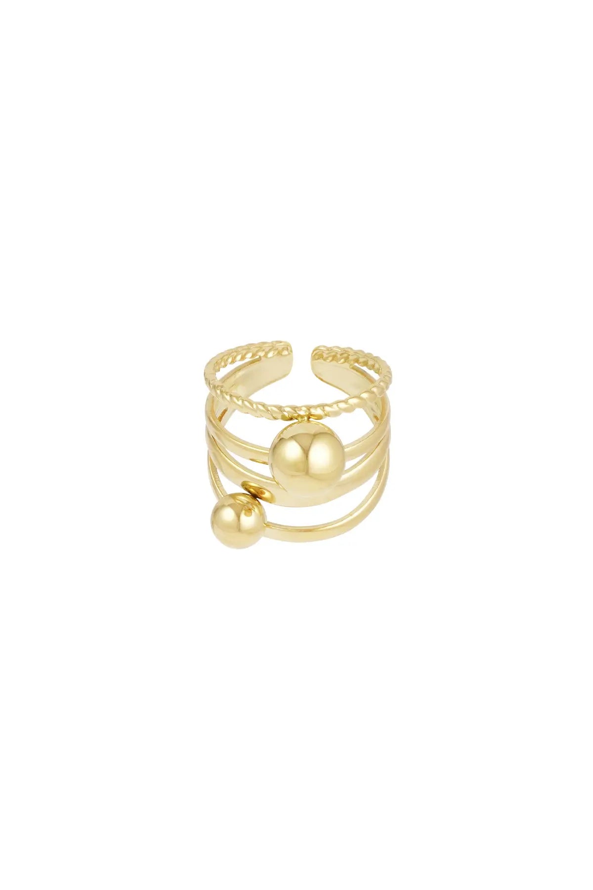 Layered Rings Ring Goud