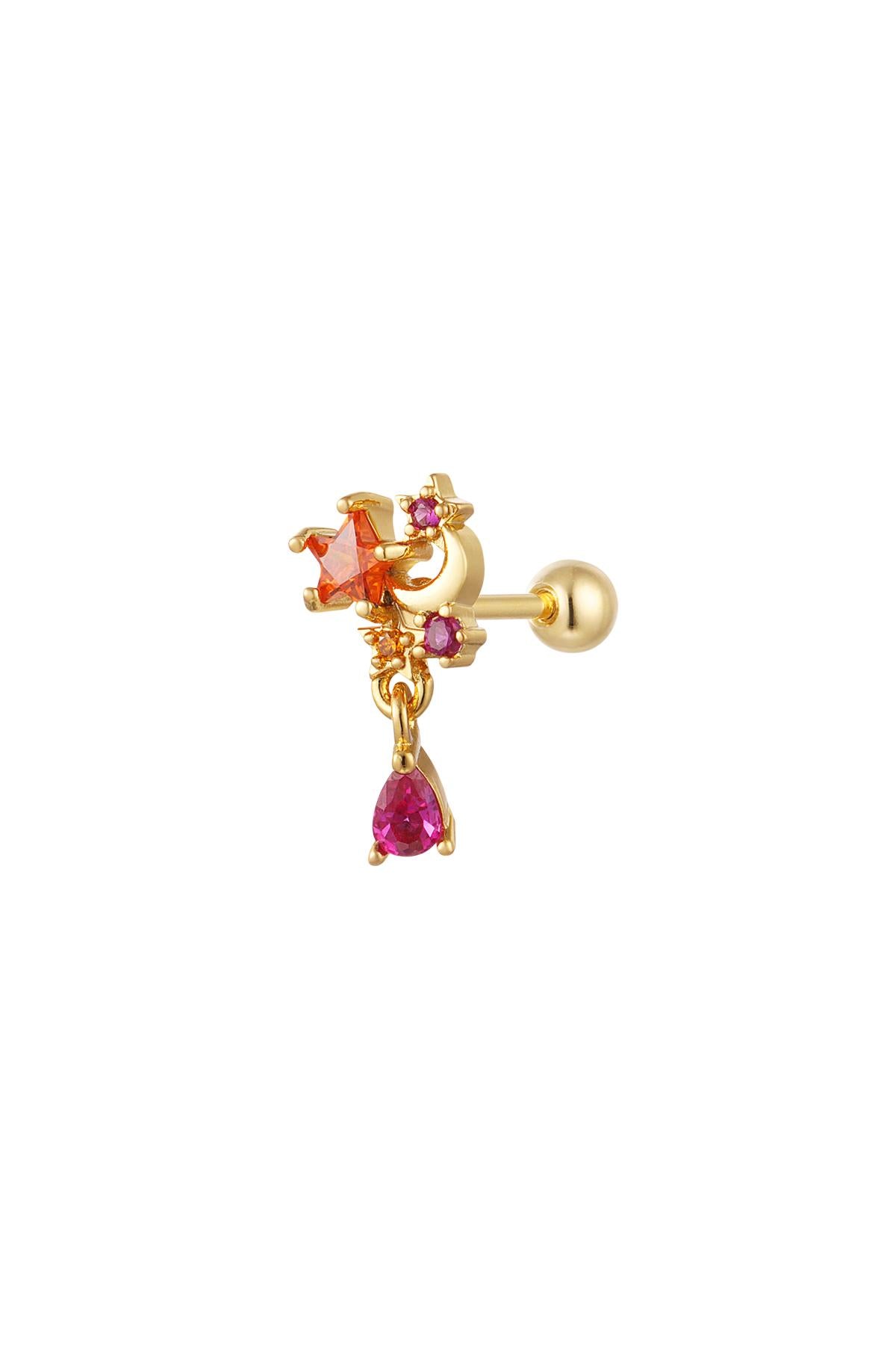 Piercing Maan en Ster Fuchsia