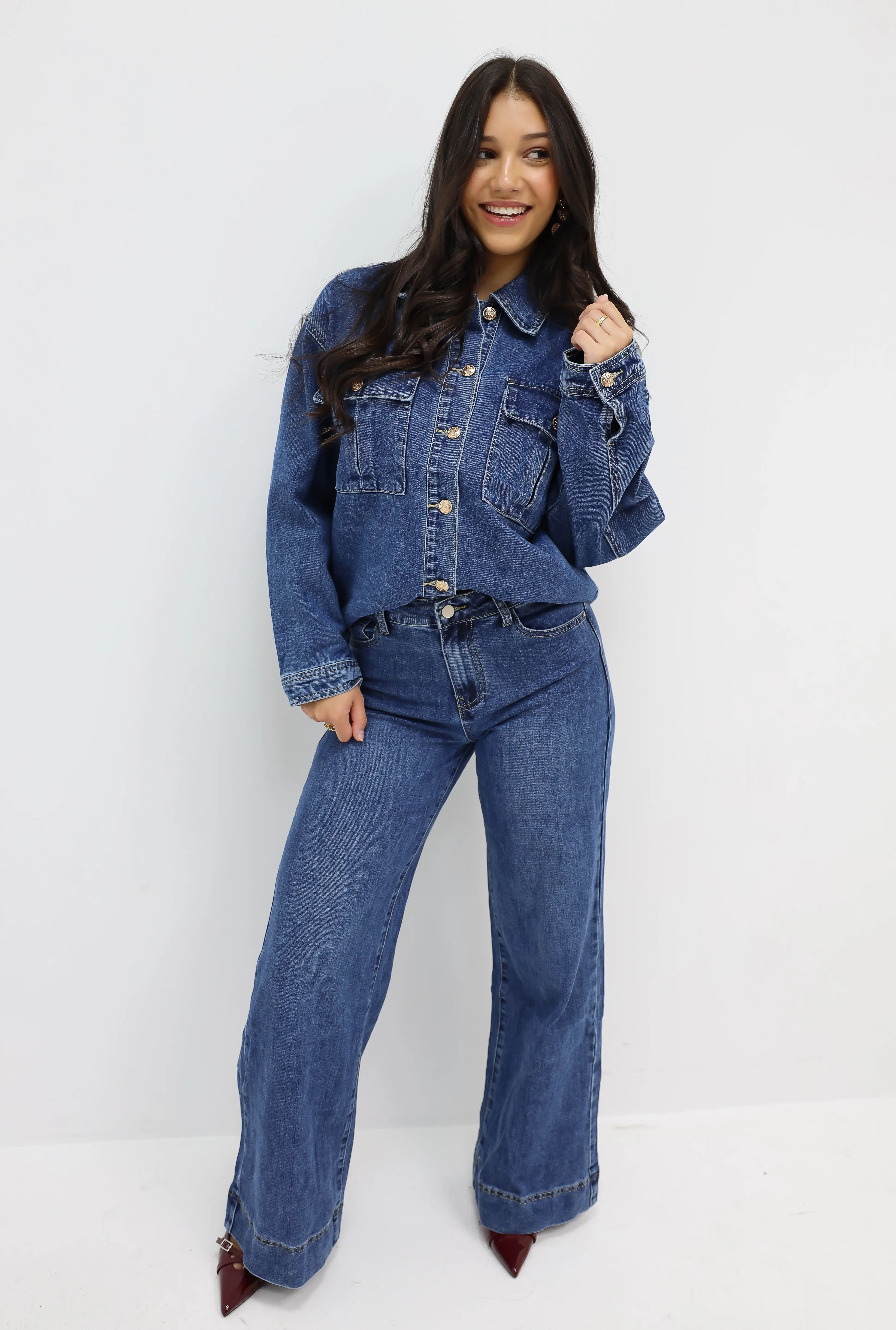 Denim Blouse Donker Blauw