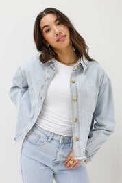 Denim Blouse Licht Blauw