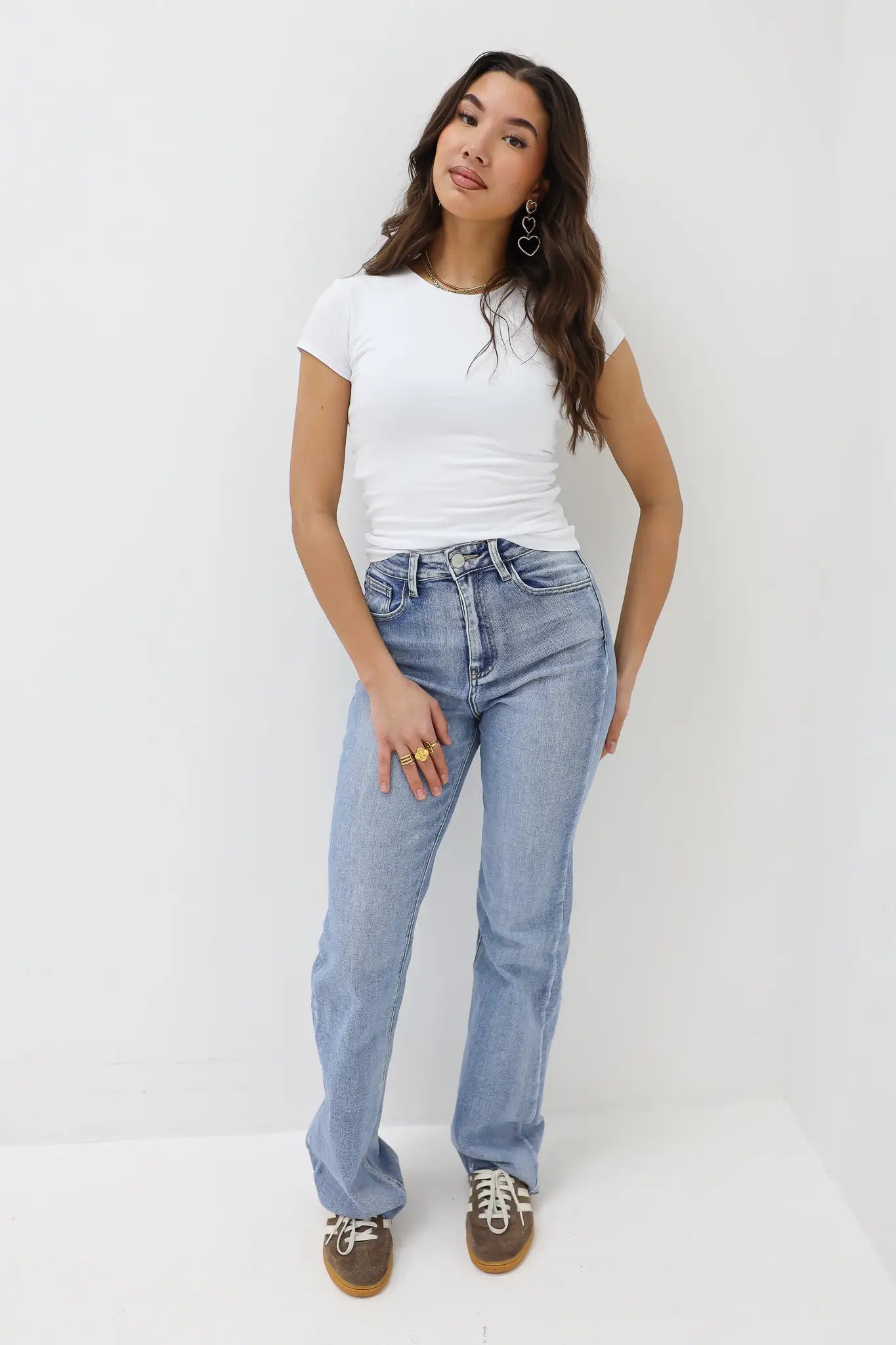 Wide Leg Stretch Jeans Blauw 2698