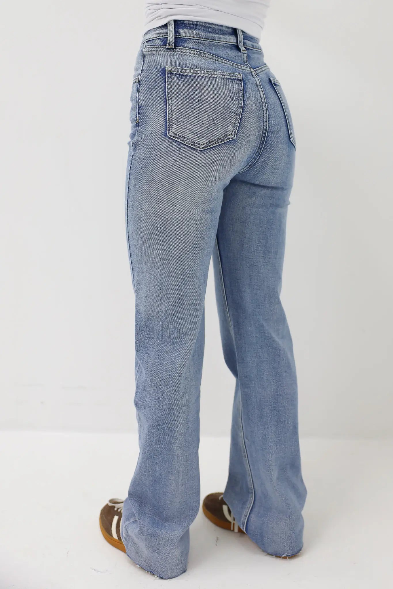 Wide Leg Stretch Jeans Blauw 2698