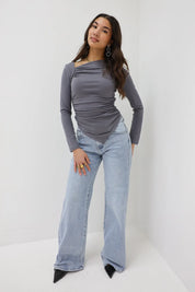 Extra Tall Mid Waist Jeans Blauw 8558-3