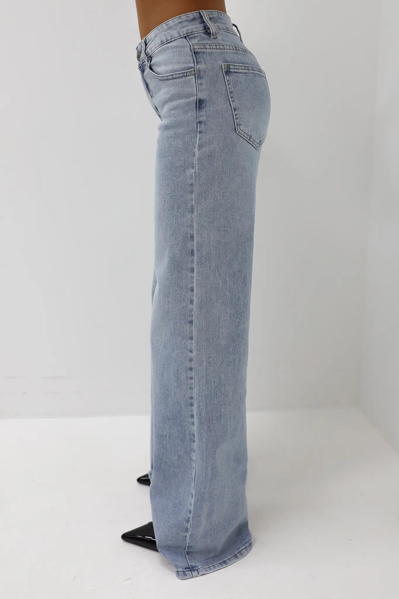 Extra Tall Mid Waist Jeans Blauw 8558-3