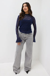 Extra Tall Mid Waist Jeans Grijs 8558-2