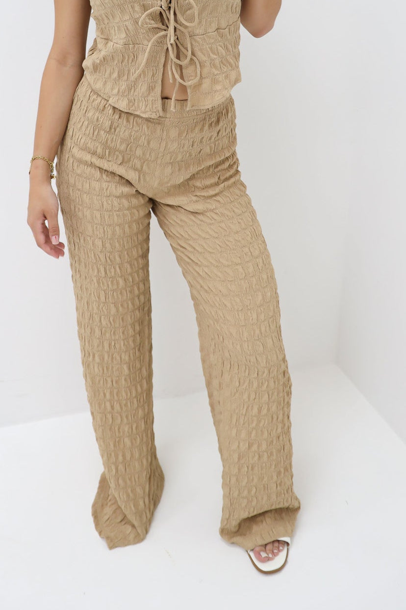 Crinkle Broek Camel