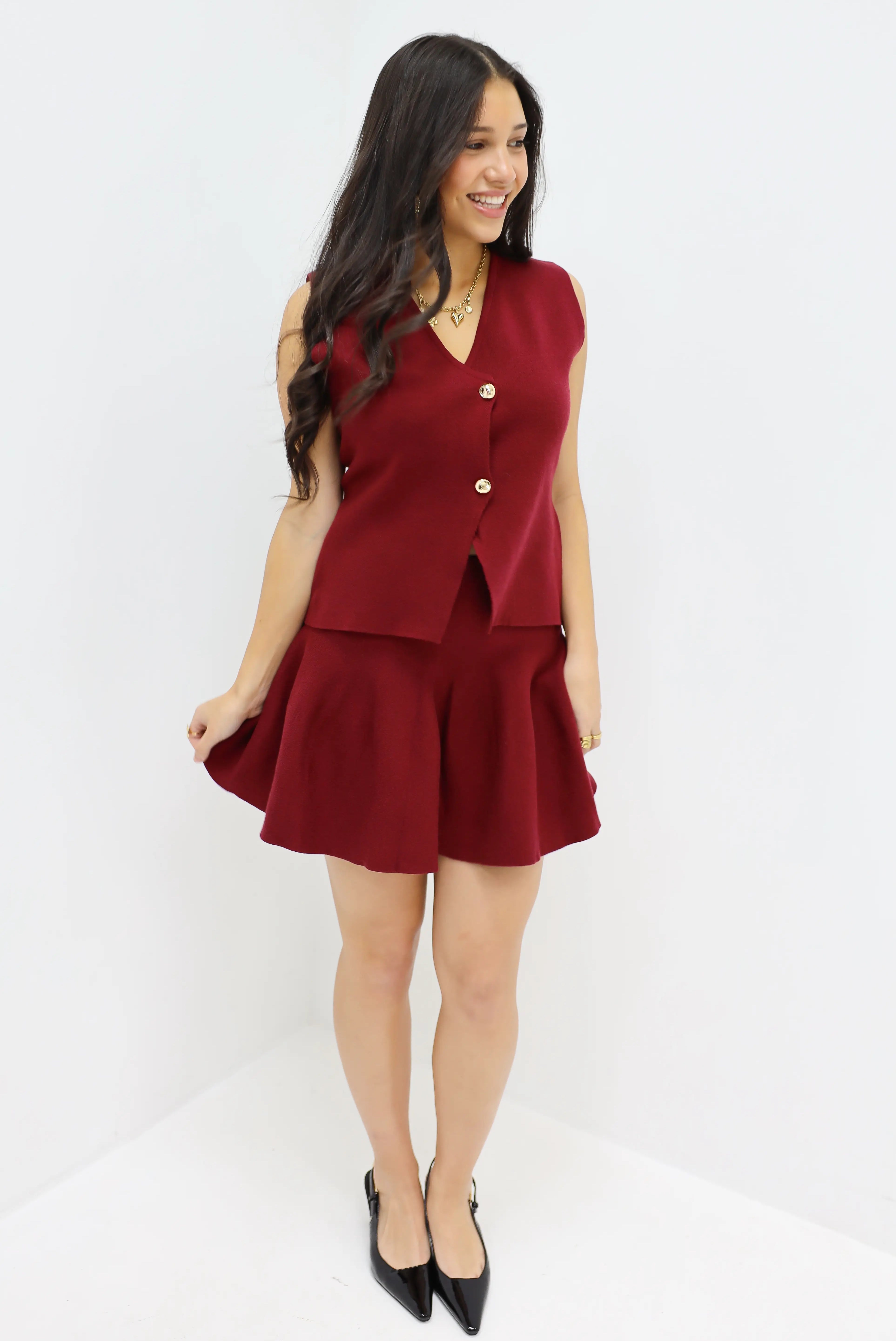 Mini Rok Bordeaux