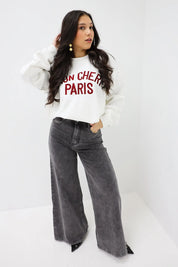 Extra Wide Leg Stretch Jeans Grijs