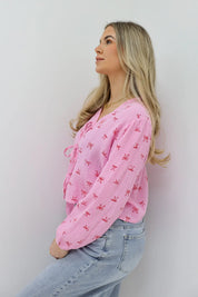 Strikjes Blouse Roze/Rood