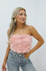 Fluffy Veren Top Roze