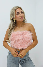 Fluffy Veren Top Roze