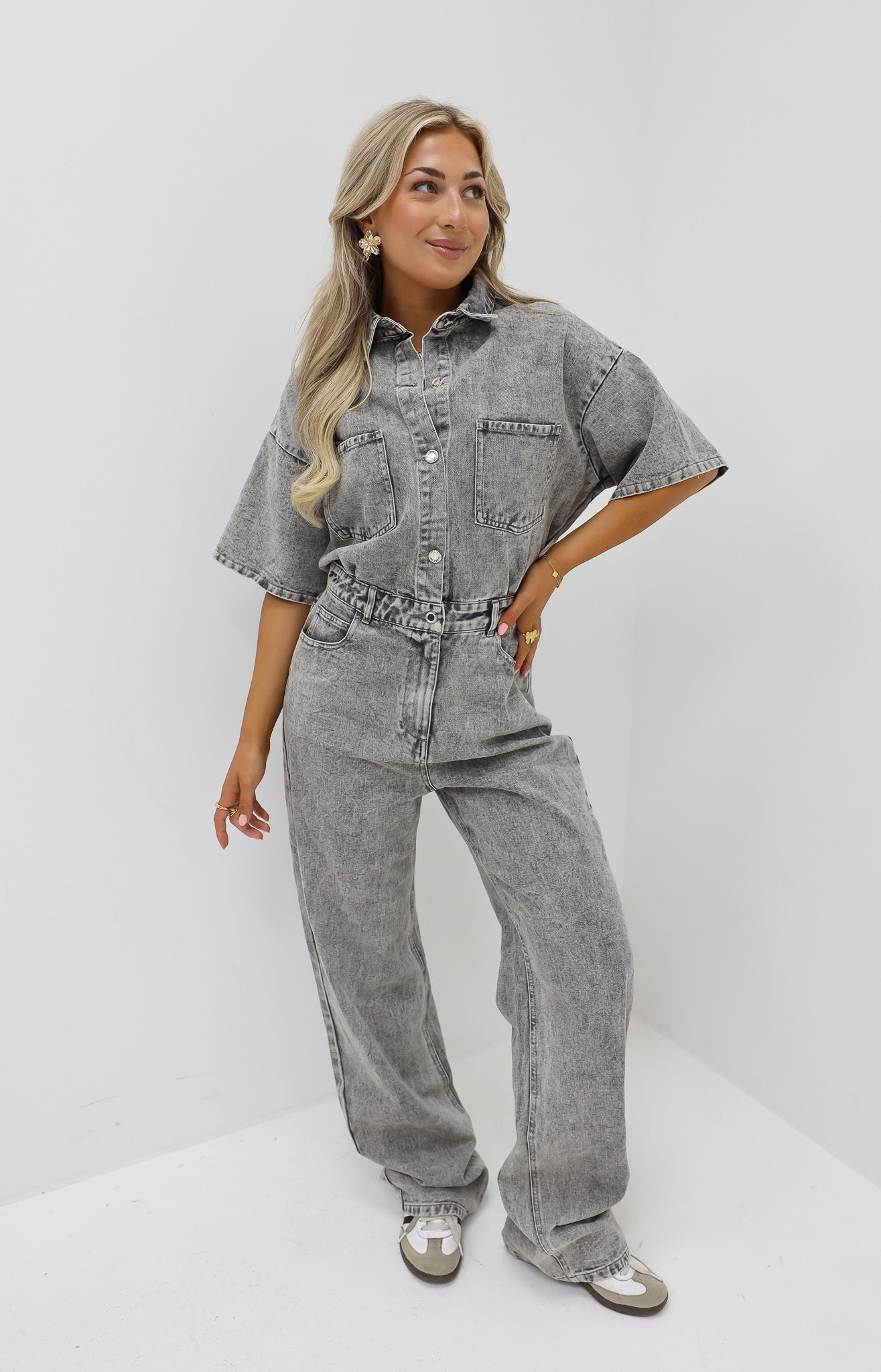 Denim Jumpsuit Grijs