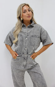 Denim Jumpsuit Grijs