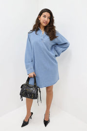 Denim Jurk Blauw