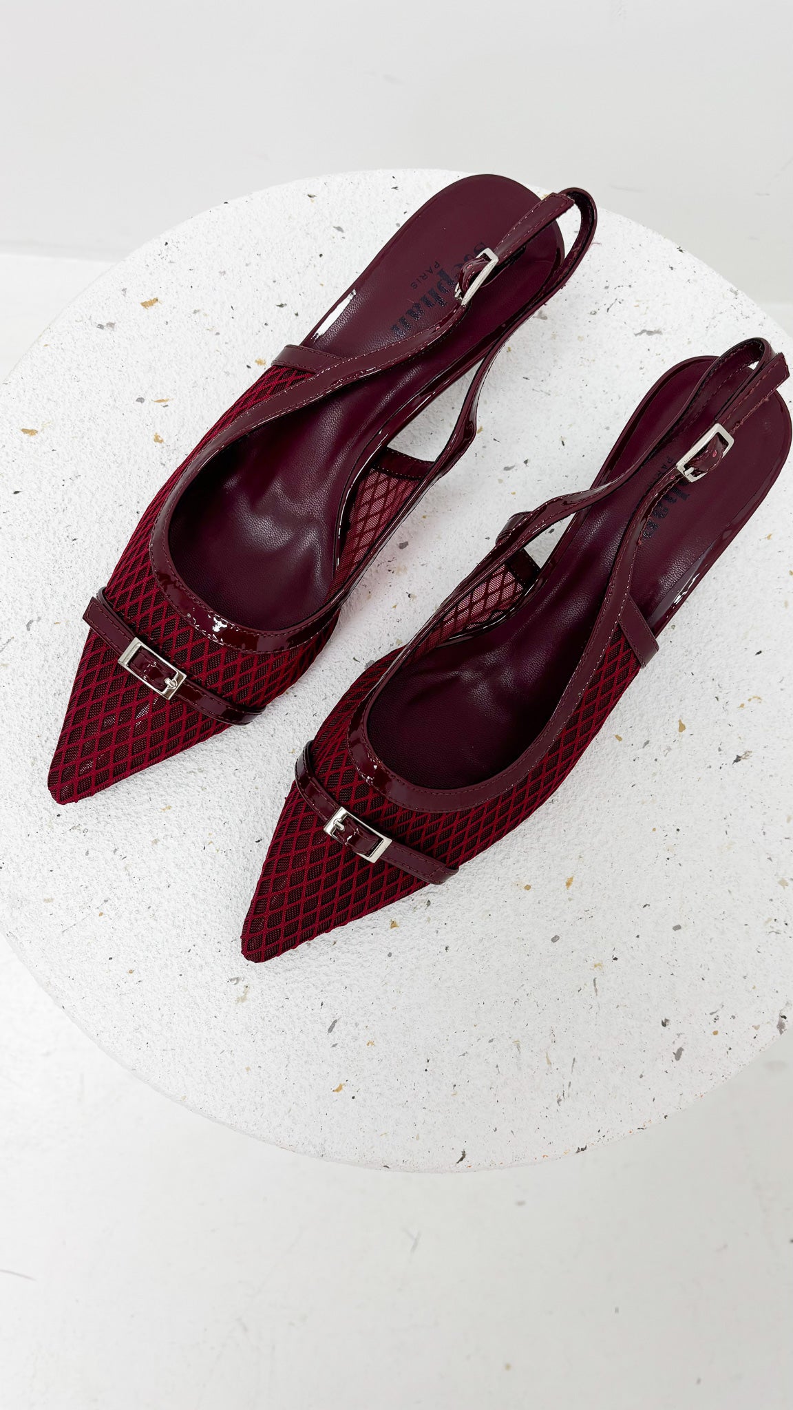 Mesh Slingbacks Hakken Bordeaux