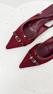 Mesh Slingbacks Hakken Bordeaux