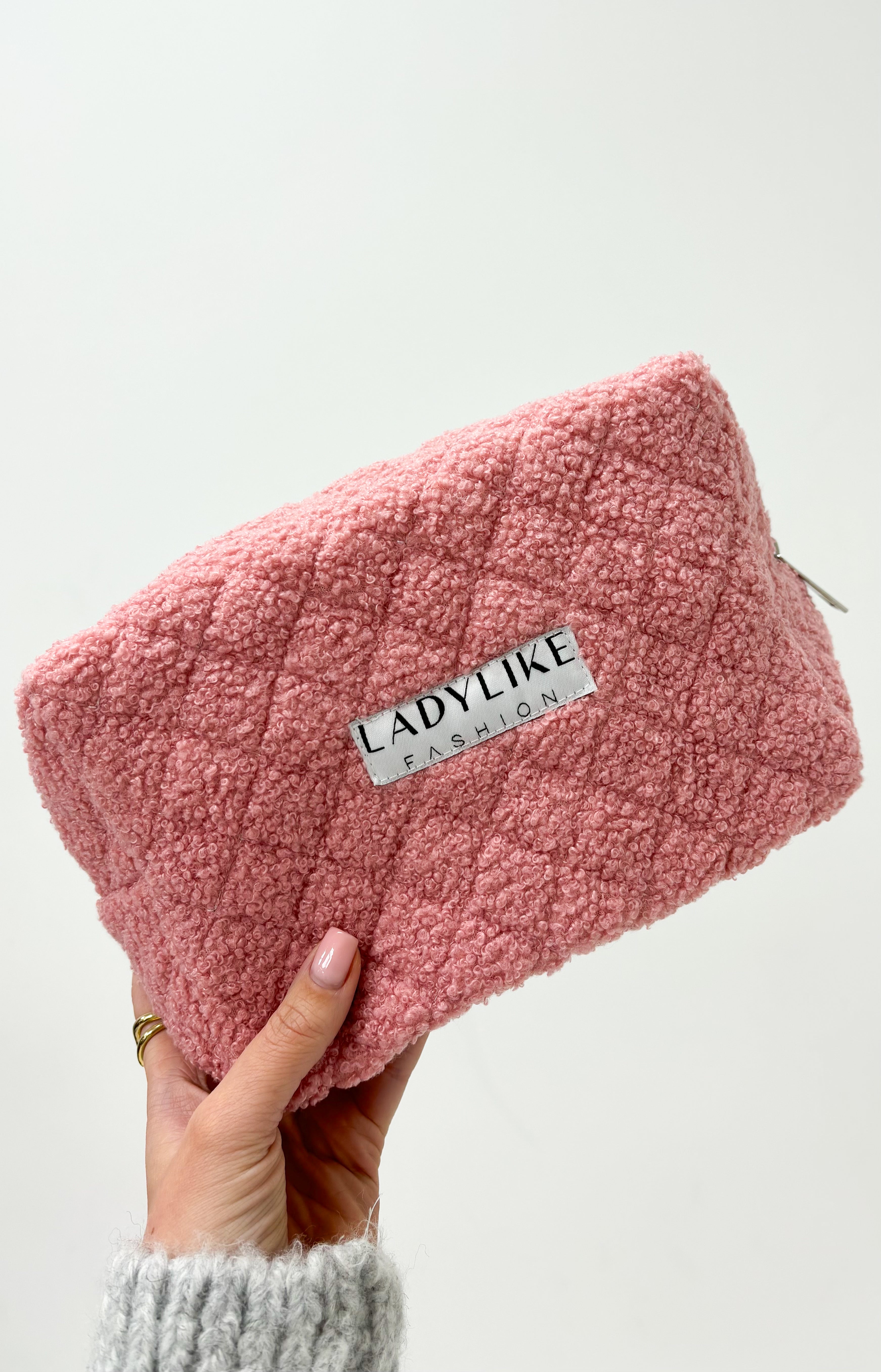 Bouclé Make-up Tasje Roze