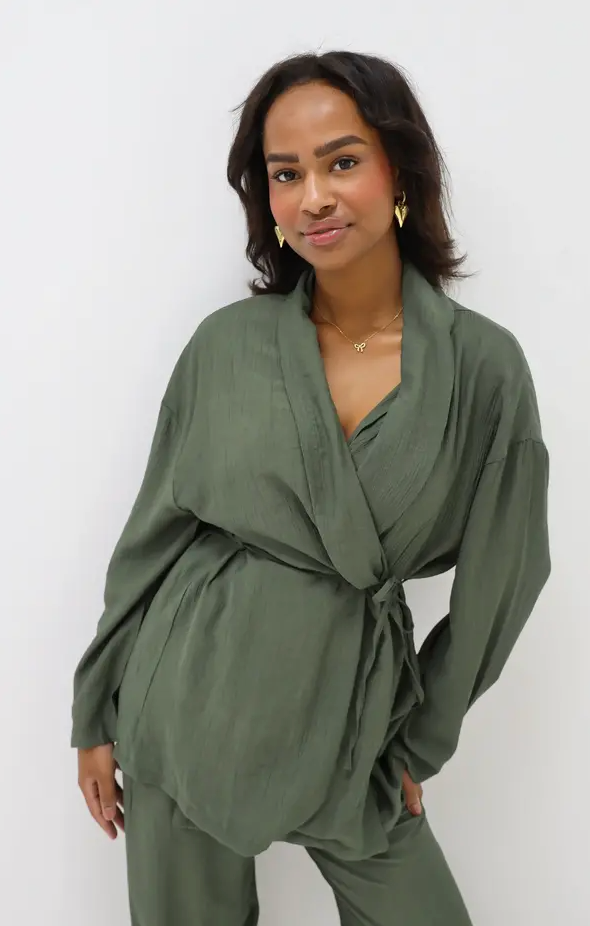 Wrap Kimono Top Green