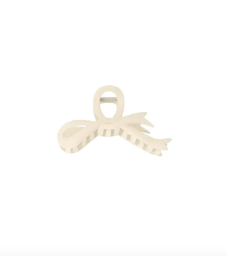 Bow Hair Clip Beige